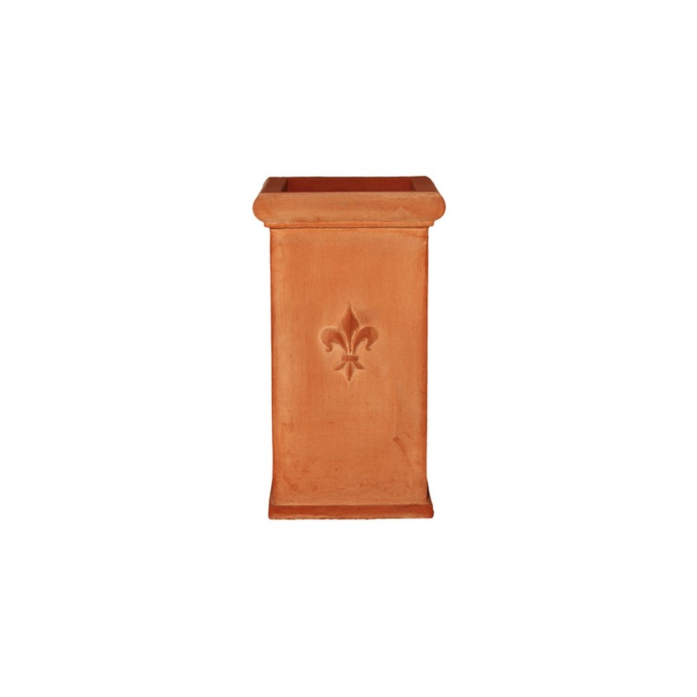 Square Umbrella Stand with Terracotta Lily